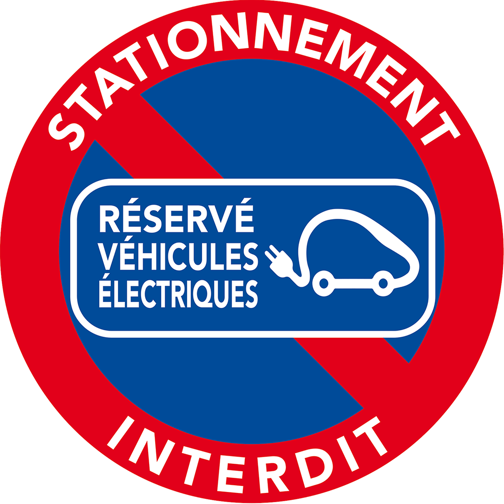 autocollant stationnement réservé aux véhicules électriques