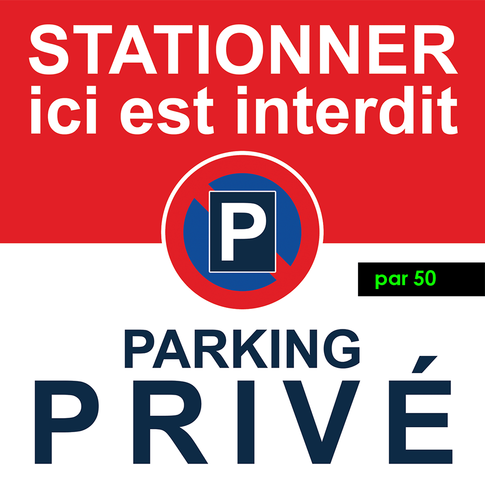 autocollant stationnement interdit parking privé par 50